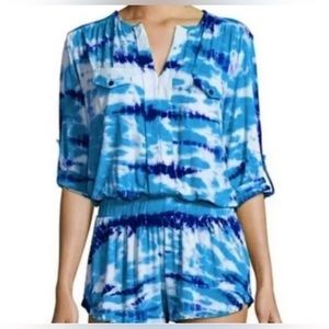 Young, Fabulous & Broke Blue Tie-dye Romper Small